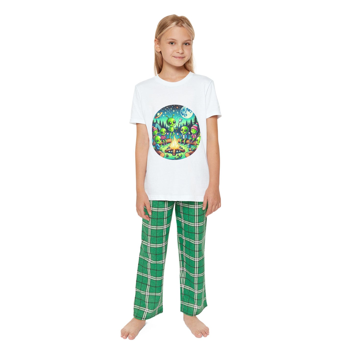 Youth Short Sleeve Pajama Set - Family Camping