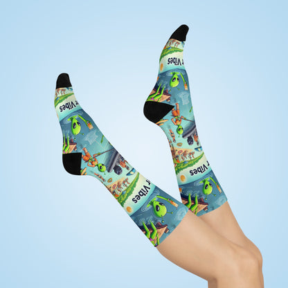 Cushioned Crew Socks - Summer Vibes