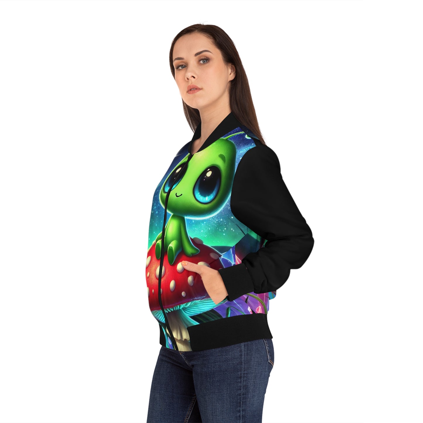 Women's Bomber Jacket -  Alien Aura