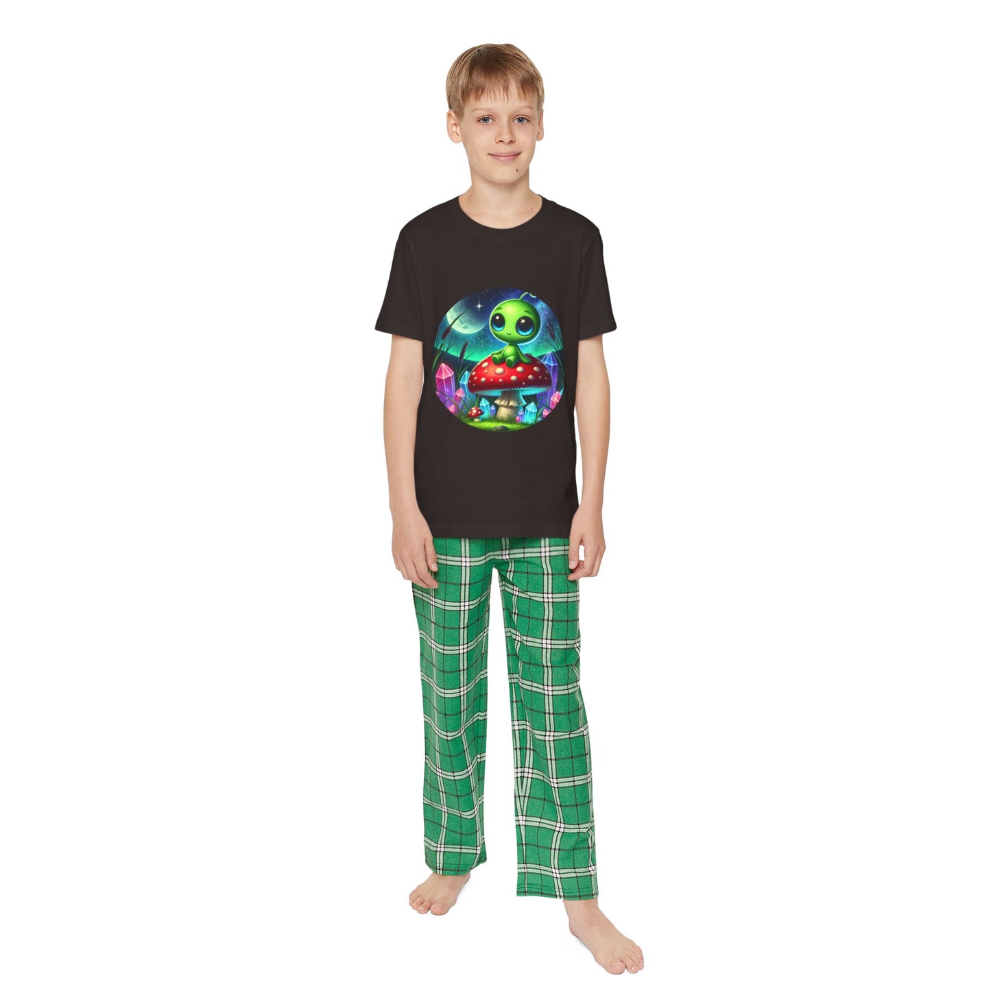 Youth Short Sleeve Pajama Set - Alien Aura