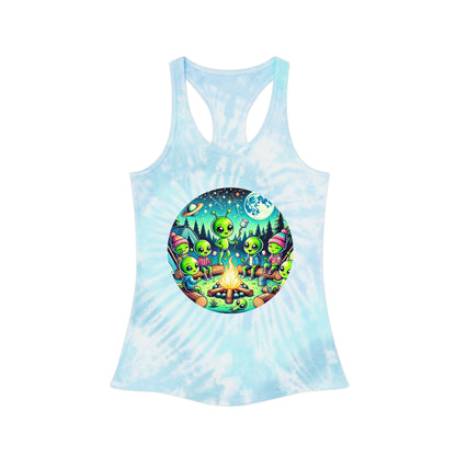 Womens Tie Dye Racerback Tank Top - Family Camping