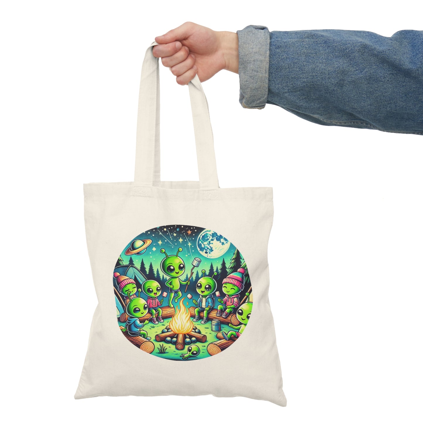 Natural Tote Bag - Family Camping