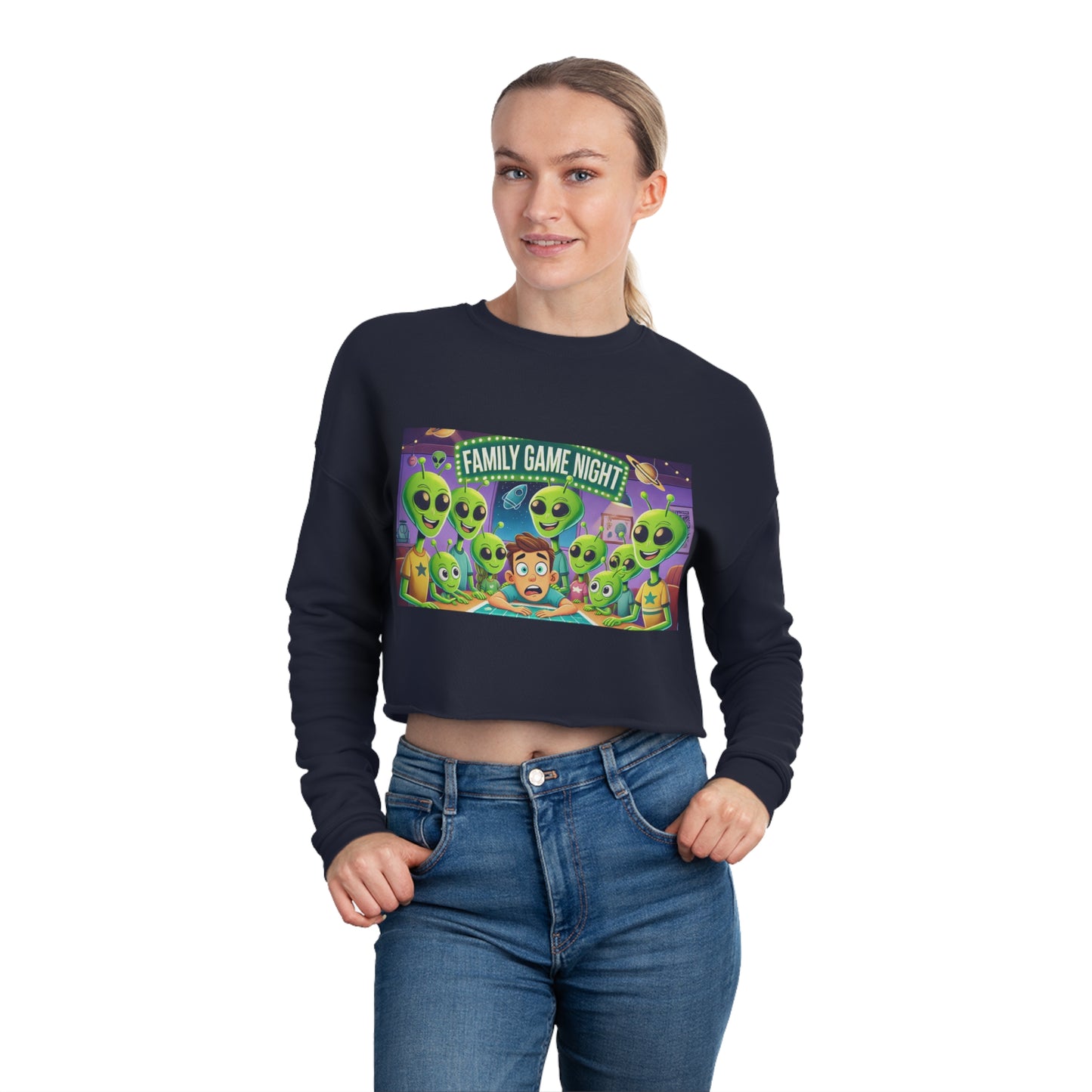 Women's Cropped Sweatshirt - Game Night