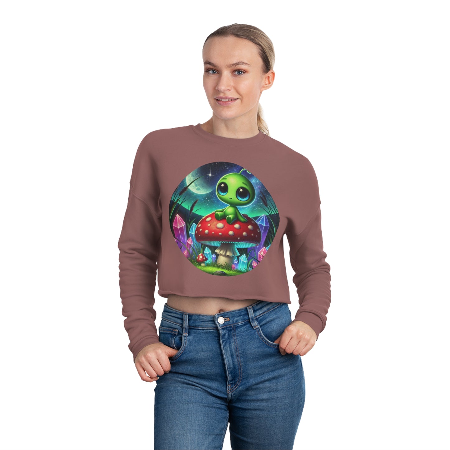 Women's Cropped Sweatshirt - Alien Aura