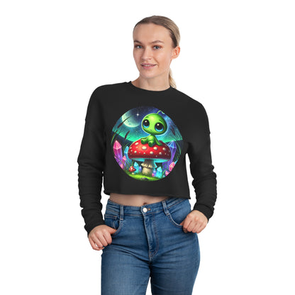 Women's Cropped Sweatshirt - Alien Aura