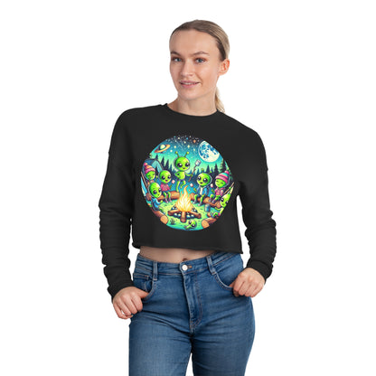 Women's Cropped Sweatshirt - Family Camping