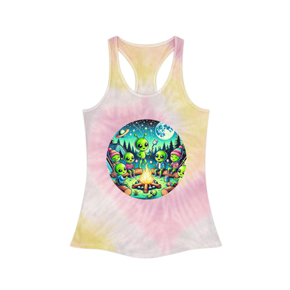 Womens Tie Dye Racerback Tank Top - Family Camping