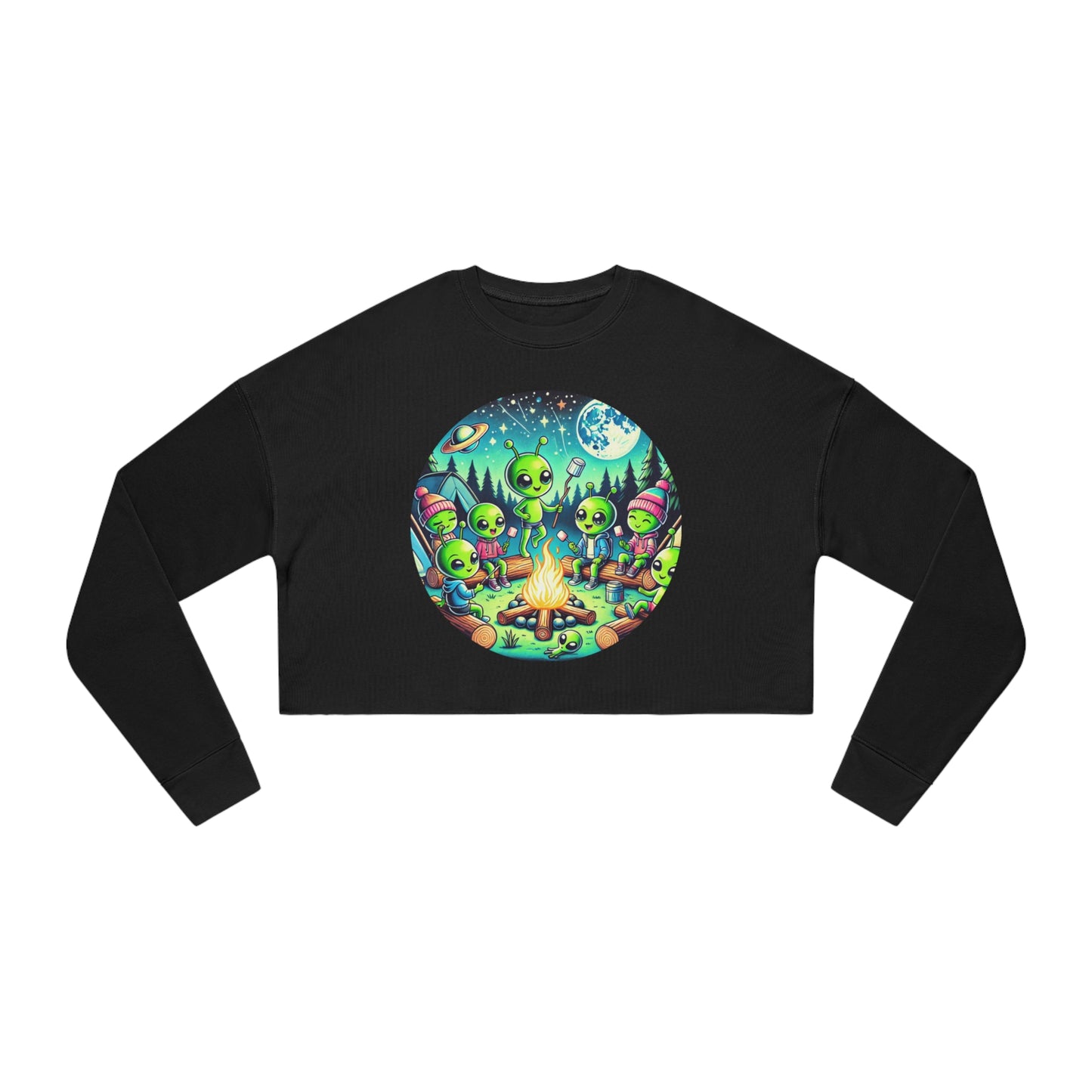 Women's Cropped Sweatshirt - Family Camping