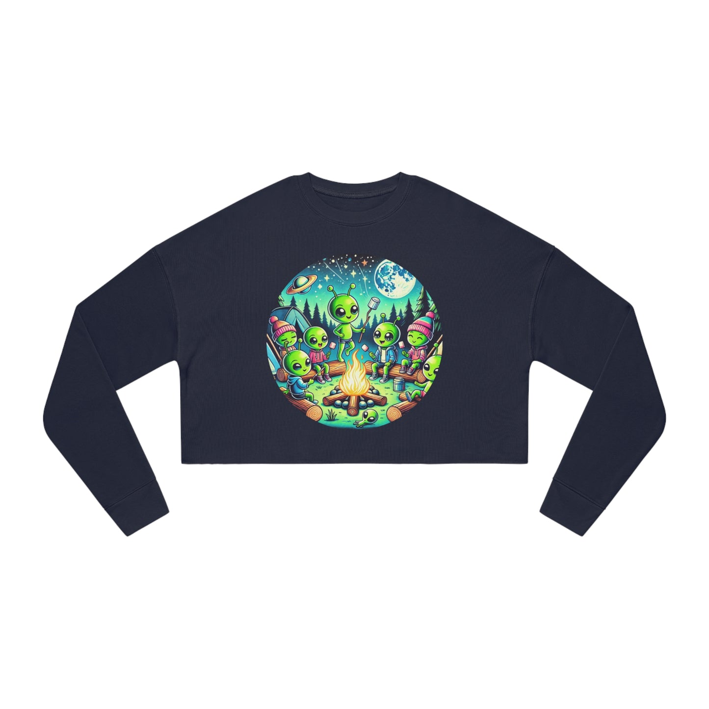 Women's Cropped Sweatshirt - Family Camping