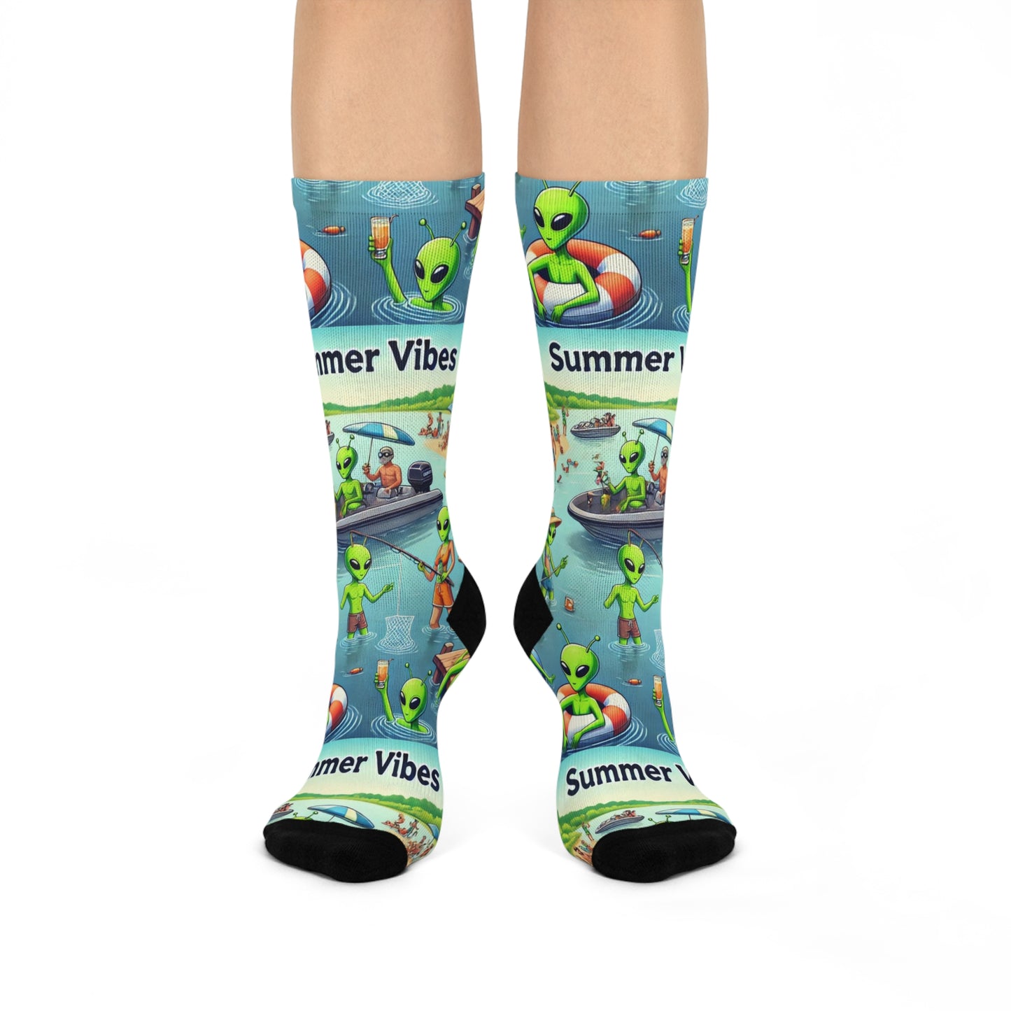 Cushioned Crew Socks - Summer Vibes